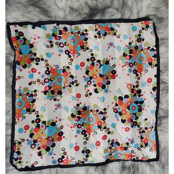 Unbranded Accessories - Multifunctional Polka Dot Circles Multicolored Square Silk Scarf